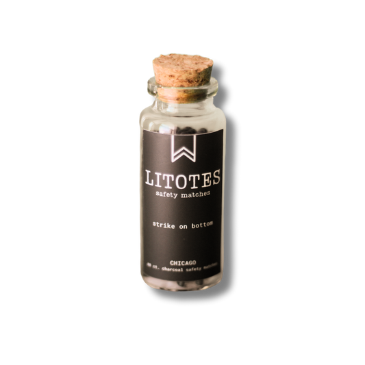Litotes Onyx Safety Matches in a discreet bottle for the home.