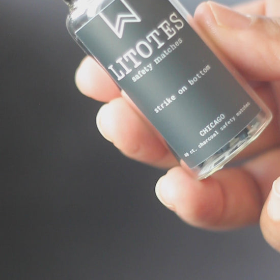 Your perfect match is here. Litotes Onyx Safety Matches in a discreet bottle for the home.