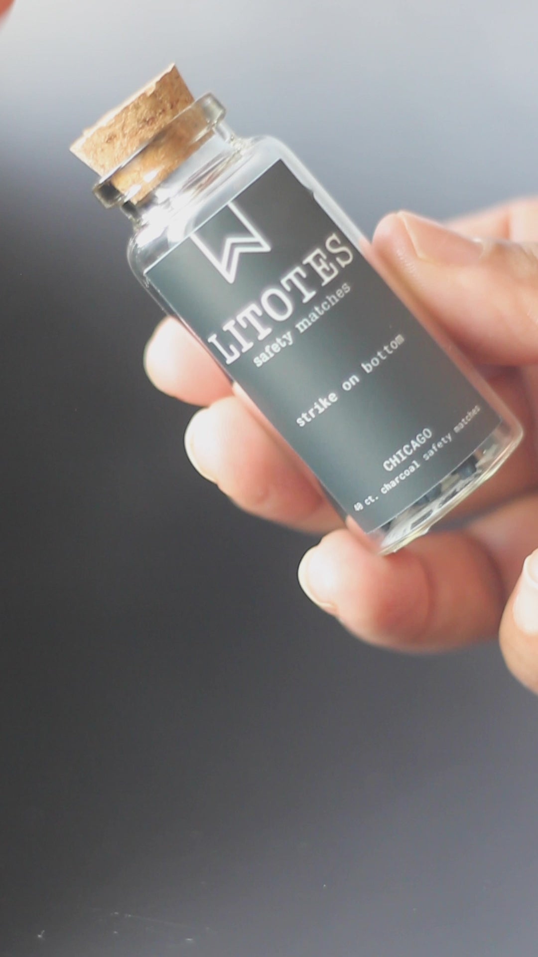 Your perfect match is here. Litotes Onyx Safety Matches in a discreet bottle for the home.